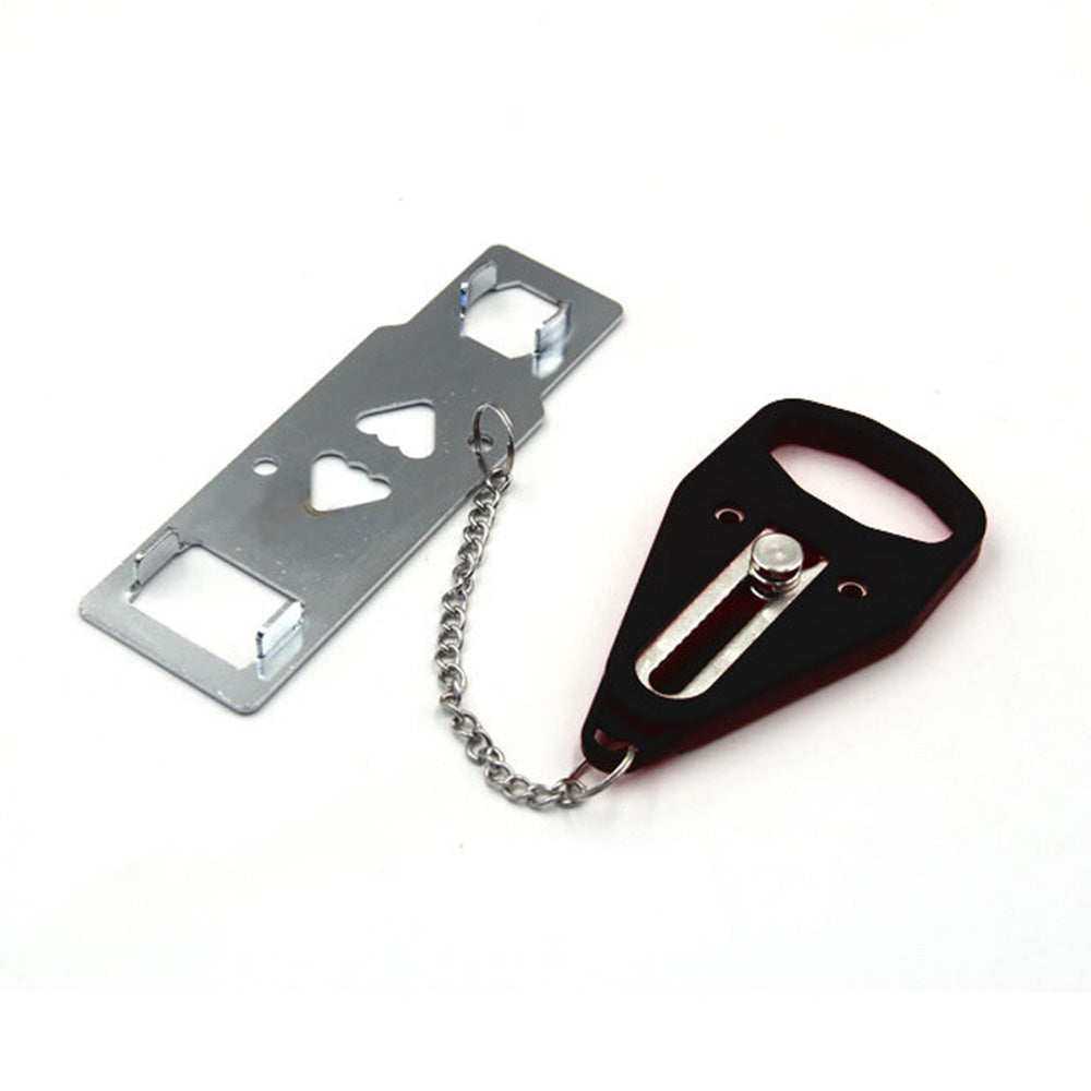 Portable Door Lock Travel Security Device for Hotel Home Apartment Bedroom-Black