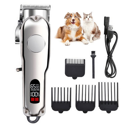 Cat Dog Pet Clippers Hair Electric Clipper Grooming Trimmer Shaver - Silver