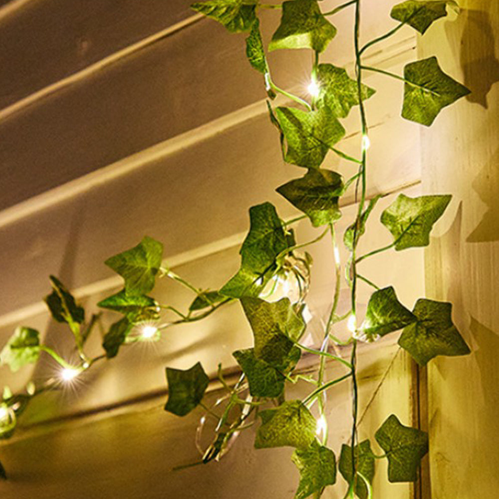 10m 100 LED Artificial Ivy Leaves Solar String Light -Style 1