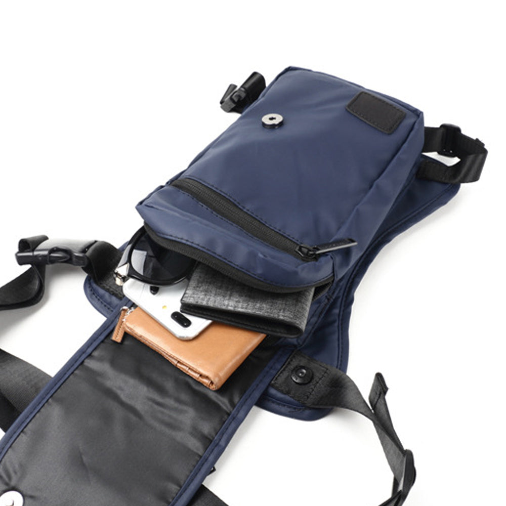 Men's Tactical Leg Bag Drop Legs Belt Pack Waist Bag for Travel Riding Hiking Blue