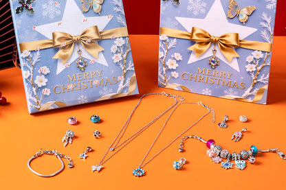 DIY Charm Bracelet Blind Box Jewelry Making Kit Holiday Birthday Gift for Little Ones Girls Teens-Blue
