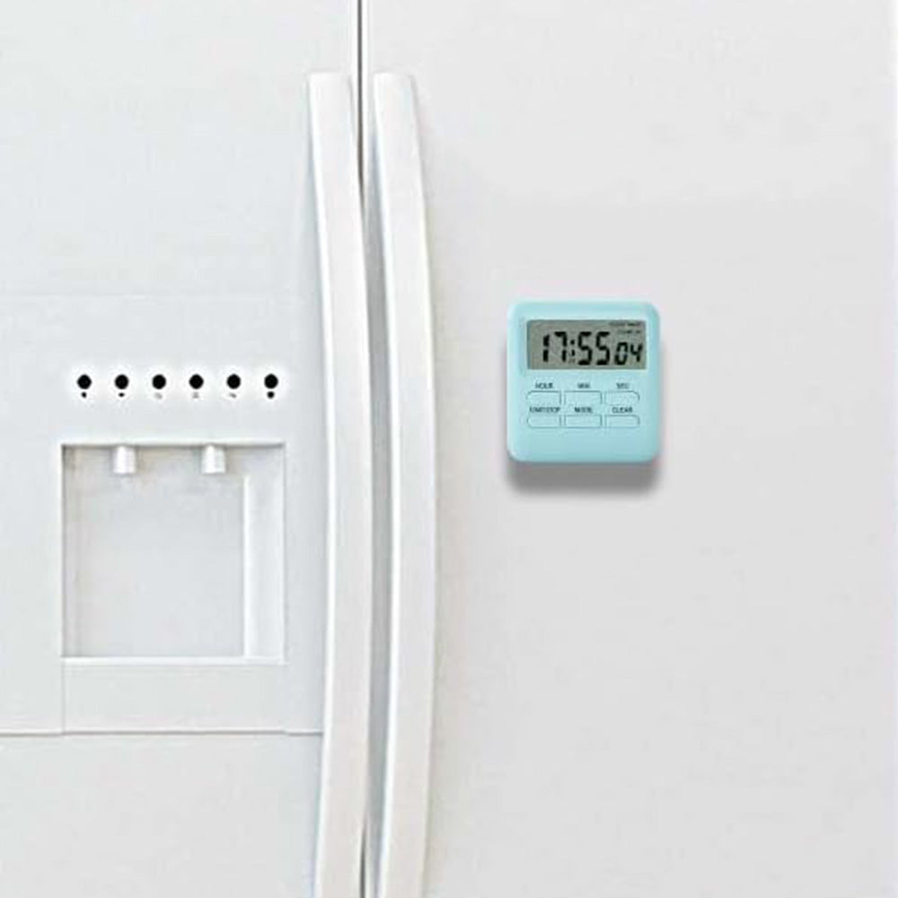 3-in-1 Electric Digital Timer Multi-Functional Loud Alarm Clock for Kitchen Gym Classroom Blue