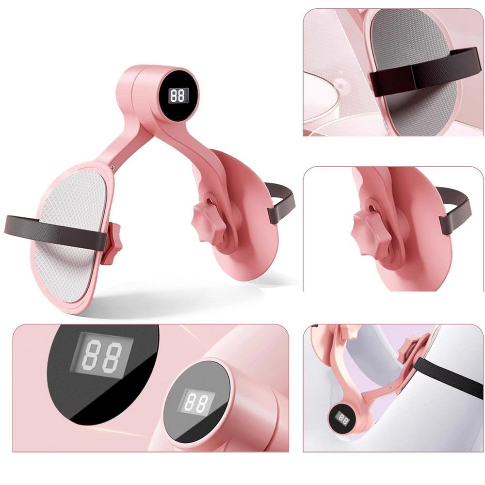 Pelvic Floor and Inner Thigh Trainer with Digital Counter Kegel Exercise Device-Pink