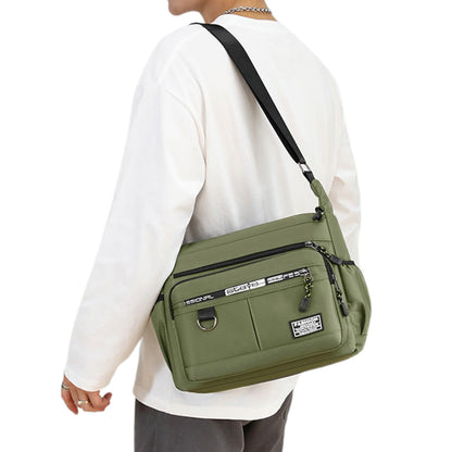 Multi-Pocket Men's Crossbody Shoulder Bag for Outdoor Travel and Commuting -Green