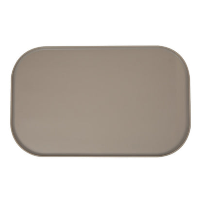 Silicone Pet Feeding Mat Raised Edge Anti-Spill Washable Non-Slip Placemat-Beige