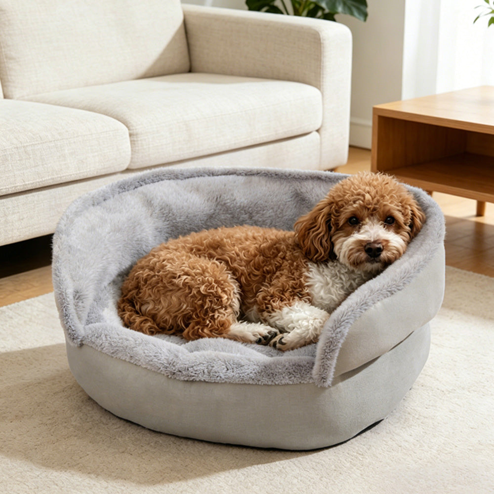 Soft Dog Bed for Indoor Anti Slip Pet Bed -Grey