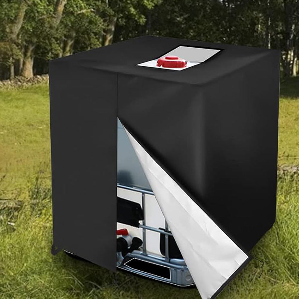 420D Oxford Fabric Cover for 1000L IBC Water Tank with Zipper - Black