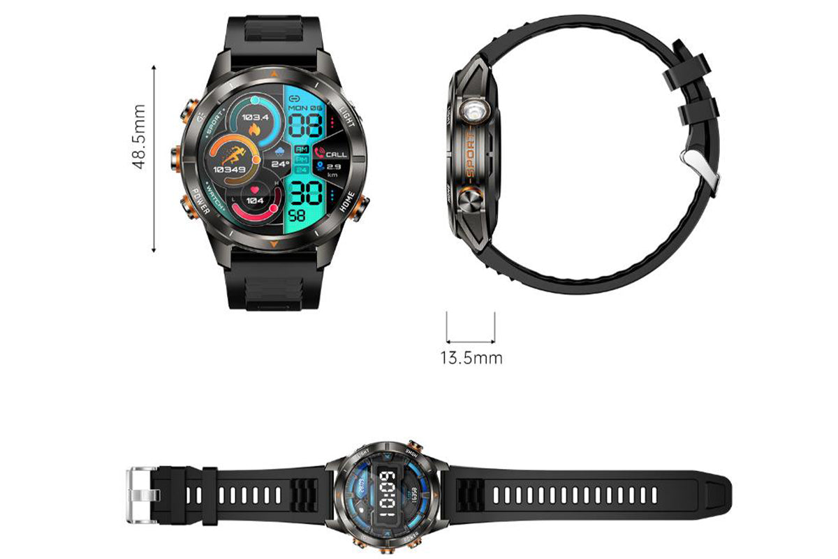 Smart Watch Fitness Tracker with Call Function 100 Sport Modes Heart Rate Sleep Monitor-Black