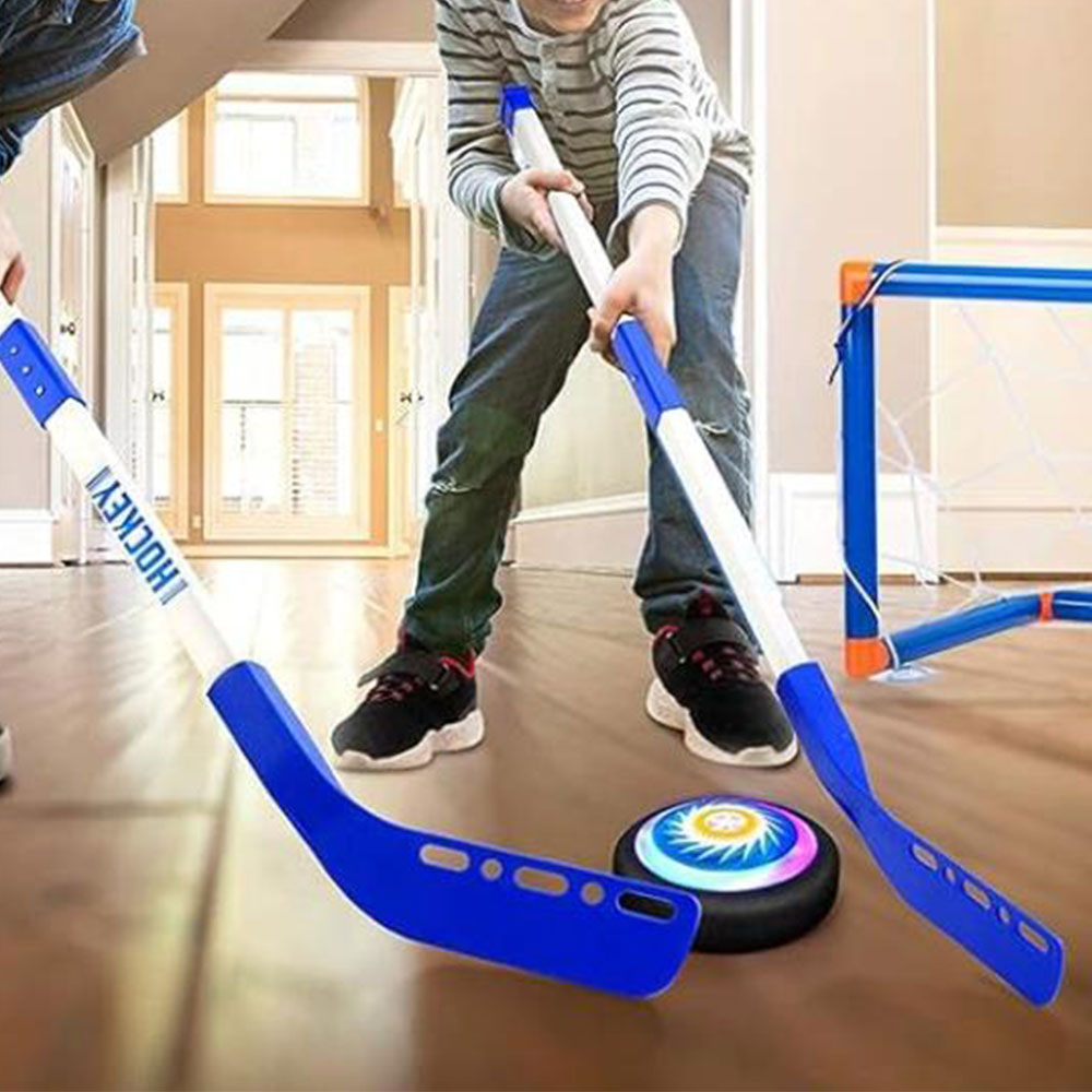 2-in-1 Hover Hockey Soccer Ball Set LED Lighting Floating Air Football Toys for Kids