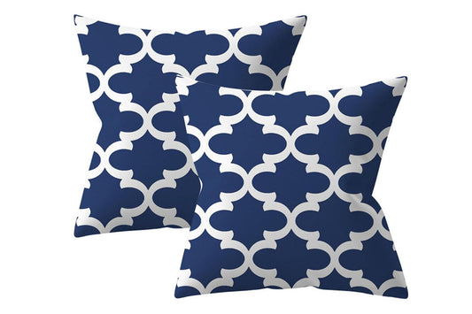 2Pcs 45X45CM Art Linen Square Geometric Design Throw Pillow Case Home Decor Cushion Cover-ST2