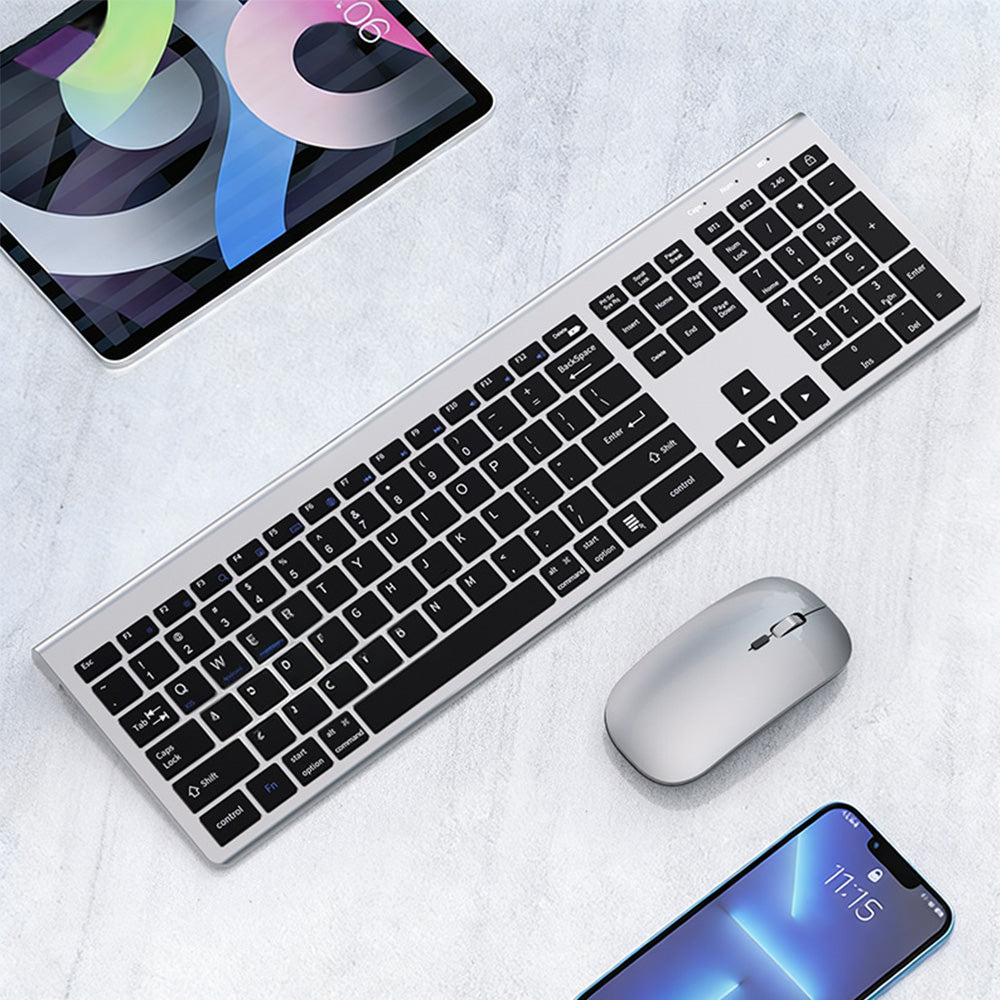 2.4GHz Bluetooth Wireless Keyboard And Mouse Combo For Computer Laptop PC -Dark Grey