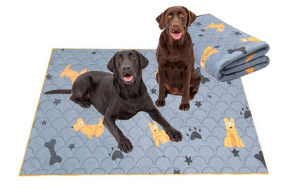 2Pcs Washable Pet Dog Training Pee Pad Reusable Absorbent Cushion Pet Pee Mat-Light Gray