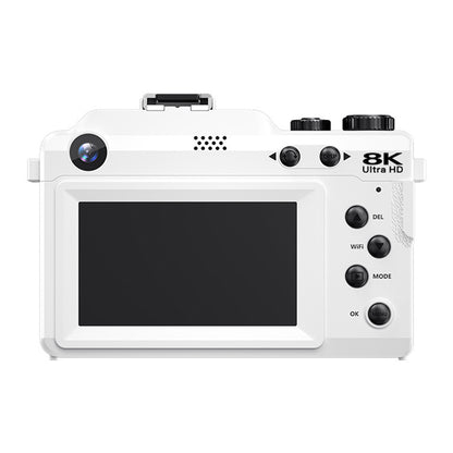 8K Digital Camera 18X Zoom Dual Lens Camera-White