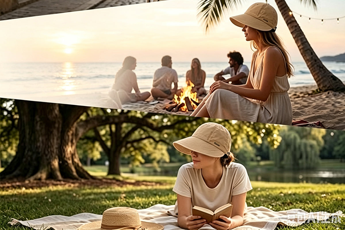 Wide Brim Quick Dry Foldable Sun Hat - Khaki