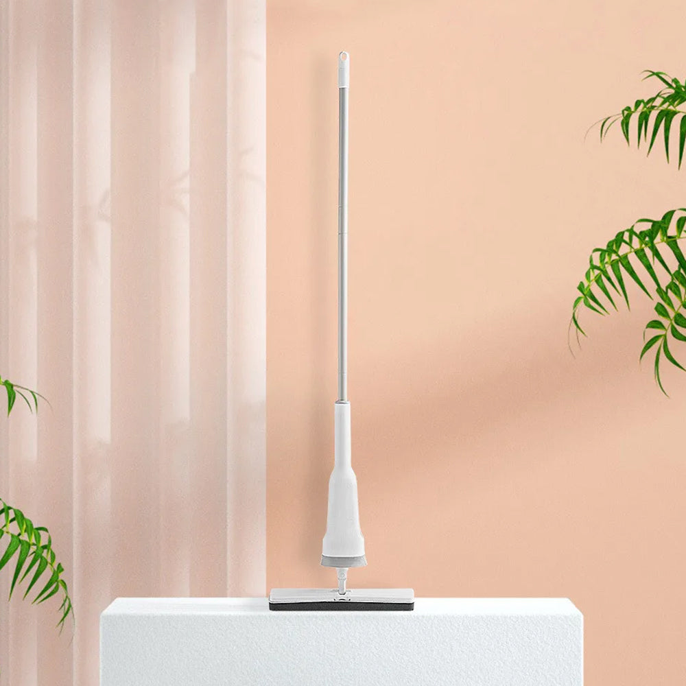 Self-Wringing Mop Set Self-Squeeze Mop and Collapsible Bucket with 2 Replaceable Sponge Mop Heads for Floor Cleaning