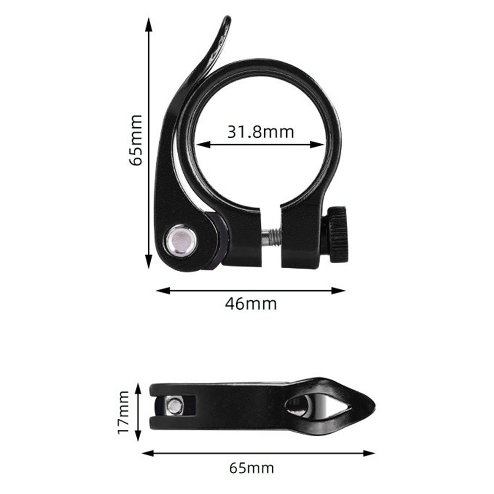 2 Piece Bike Seat Post Clamps-Black