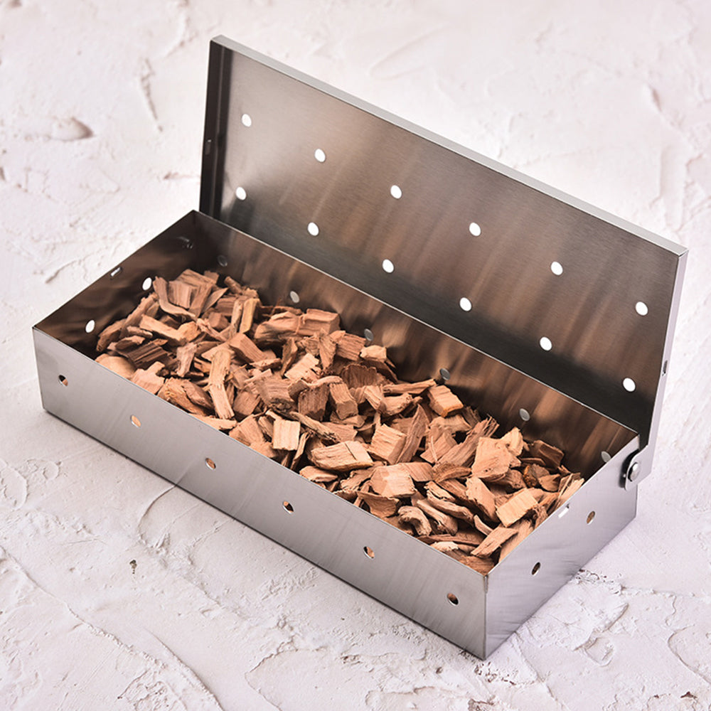 Stainless Steel Smoker Box for Wood Chips Barbecue Meat Smoking Tool Grilling Accessories