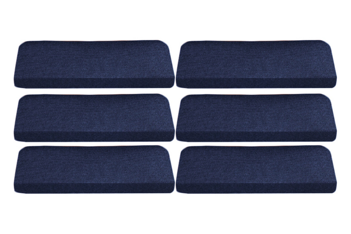 6Pcs Stairs Tread Mat Self-adhesive Cling Non Slip Wear-Resistant Carpet Mat-Navy Blue