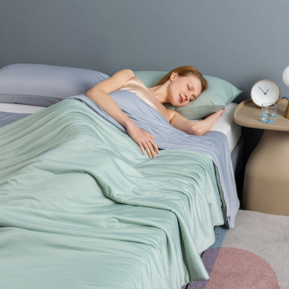 Reversible Cooling Blanket Lightweight Cool Blanket for Summer Green