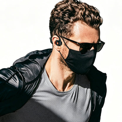 Open Ear Air Conduction Bluetooth Headphones with Noise Canceling Mic for Sports-Black