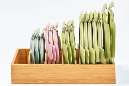 Organizer for Cabinet Bamboo Storage Tray for Tea Bags Medicines Stationery