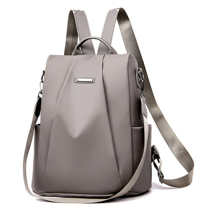 3-in-1 Womens Water-Resistant Backpack Anti-theft Rucksack Travel Shoulder Bag Khaki