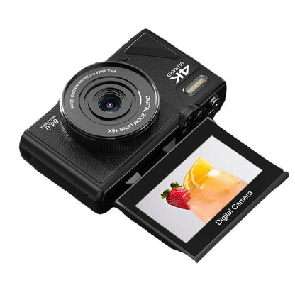 4K Digital Camera WiFi Vlogging Camera with 180 Degree Flip Screen Black