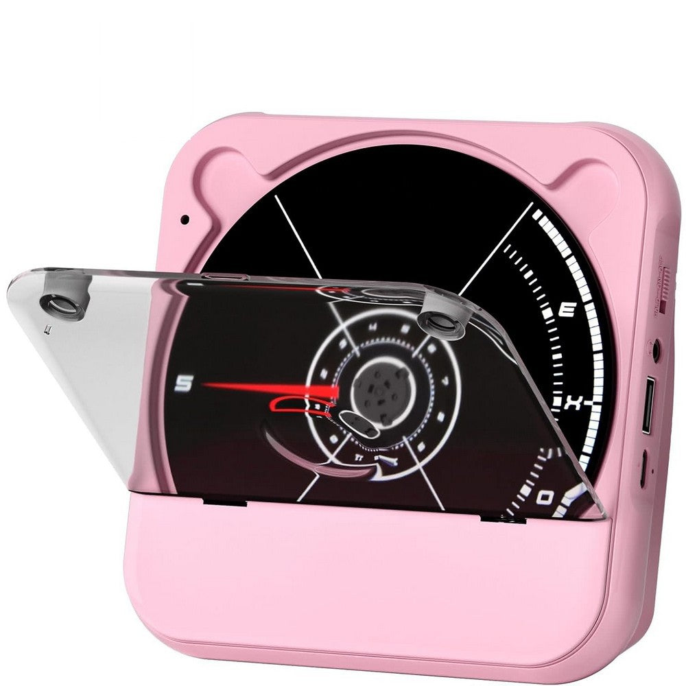 External Portable CD Player for Car with USB and AUX Port USB CD Player-Pink