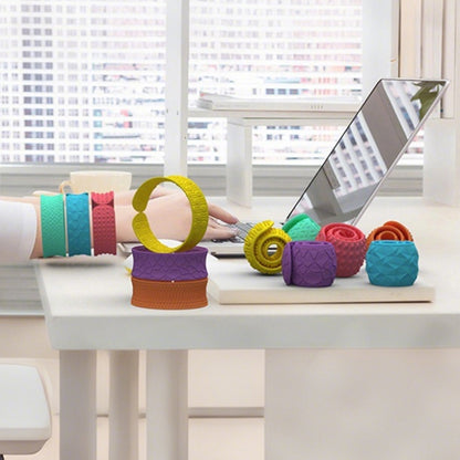 6Pcs Sensory Silicone Snap Bracelets Textured Fidget Toys for Kids and Teens