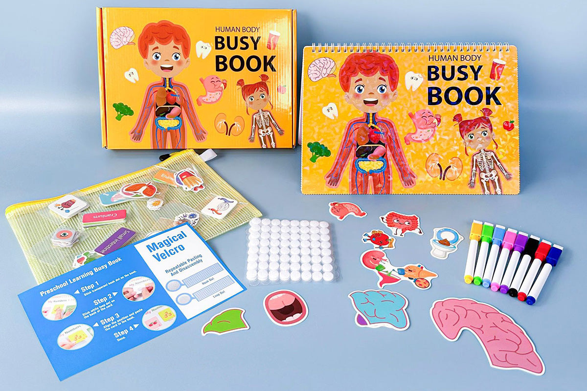 Montessori Busy Book Human Body Anatomy Book Learning Human Body Activities Book