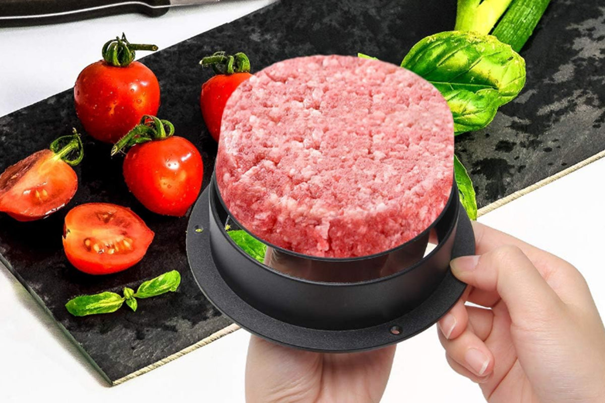 Non Stick Stuffed Burger Press Hamburger Patty Molds Maker with 100 Wax Paper