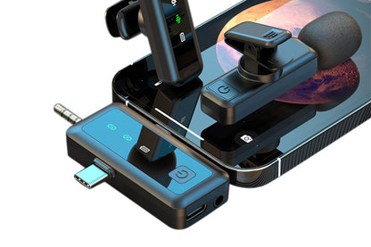 3 in 1 Wireless Lavalier Microphone for iPhone USB-C Microphone for TikTok YouTube Vlog