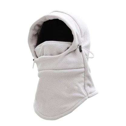 3-in-1 Winter Cycling Balaclava Thermal Fleece Face Mask-Light Grey