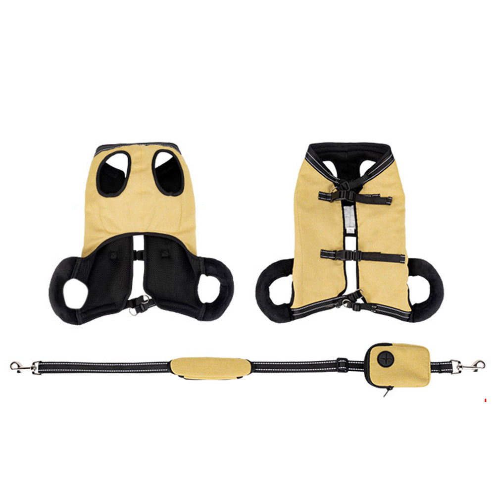 Pet Sling Carrier Bag Dog Puppy Lift Harness Vest Travel Tote Shoulder Bag -Yellow