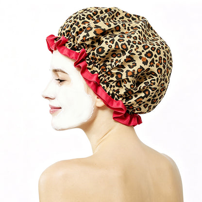 4 Pack Shower Caps Reusable Bathroom Hair Cover for Women Elastic Waterproof
