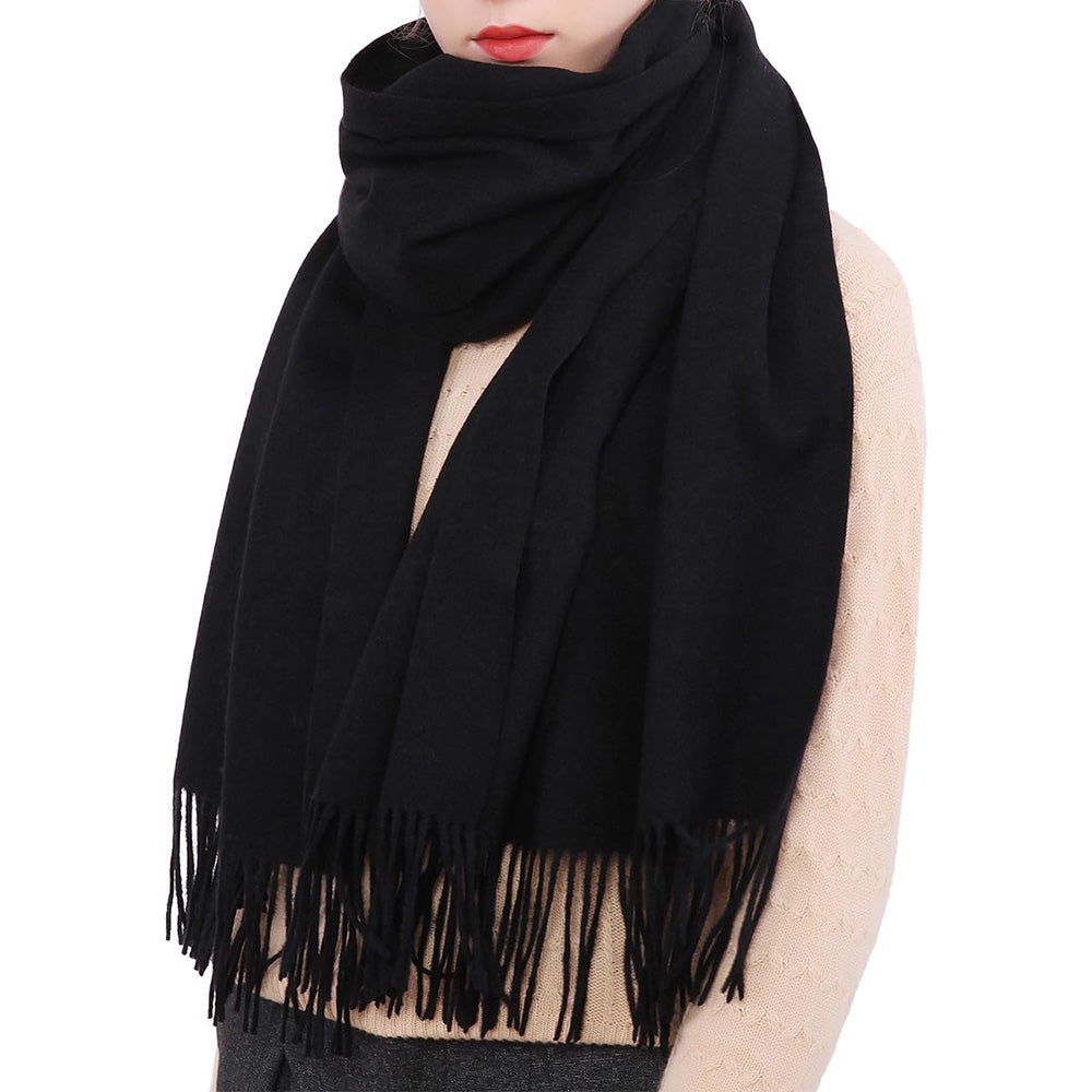 Winter Scarf for Women Shawls Wraps for Evening Dresses Large Warm Soft Scarves-Black