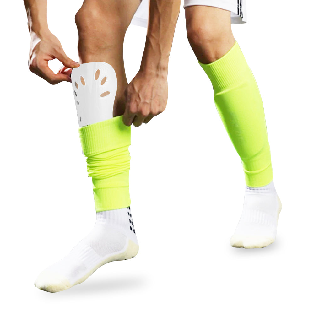 Pair of Soccer Shin Guards Breathable Calf Protective Gear for Adults White