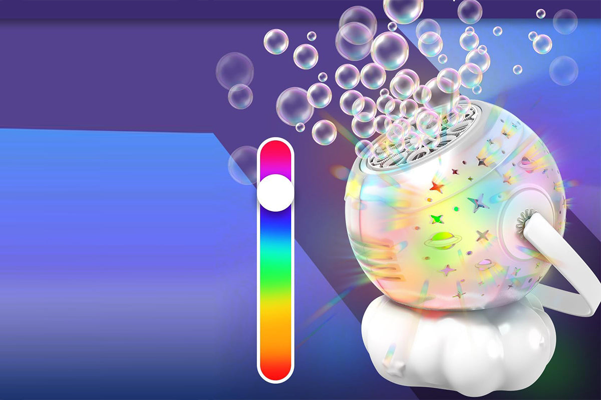 USB-C Rechargeable Bubble Machine with Colorful LED Light Party Birthday Toys