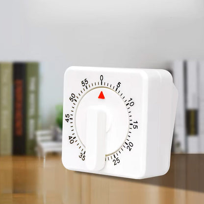 60-Minute Mechanical Kitchen Timer Visual Countdown Timer for Kitchen Cooking Study White