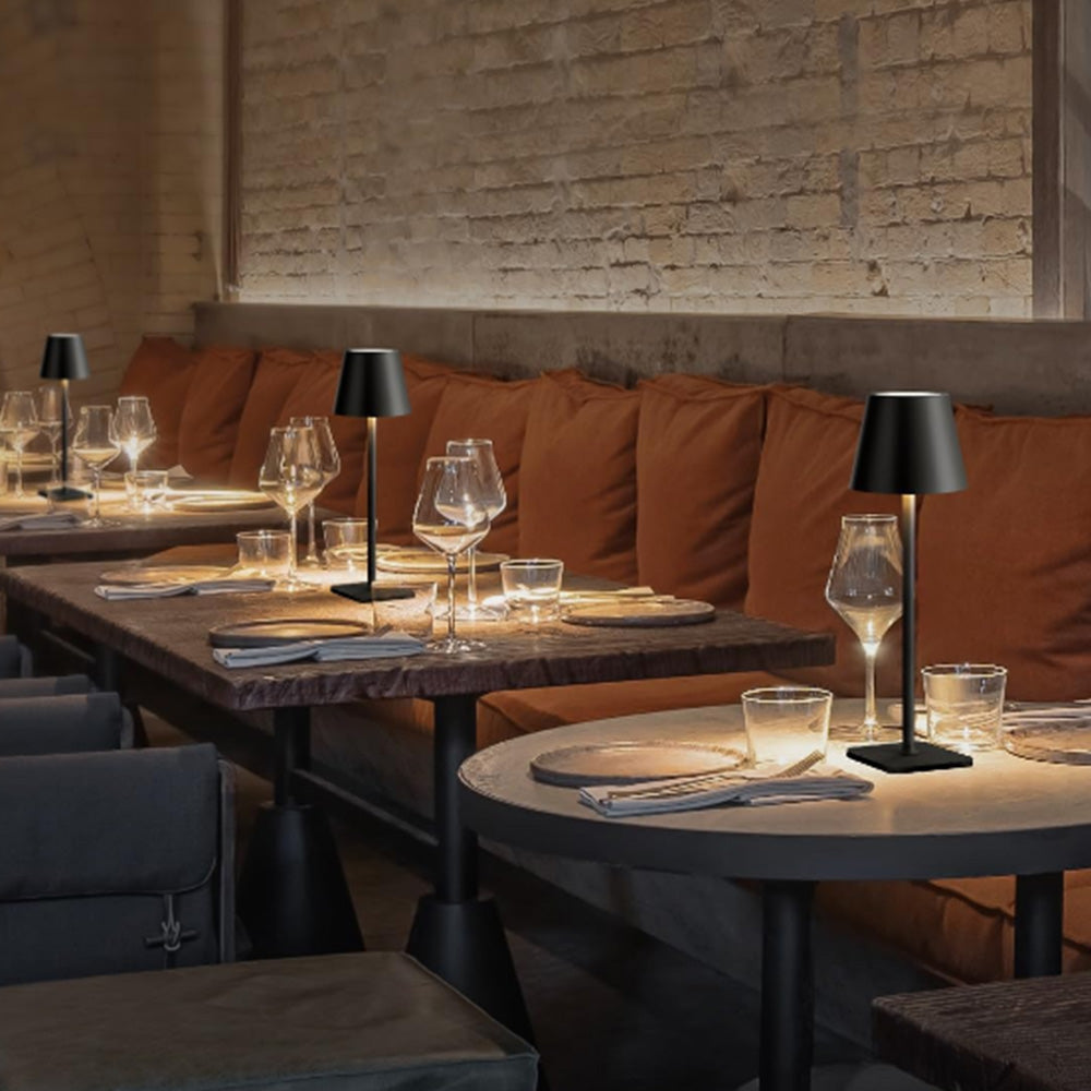 Cordless 3 Color Dimmable Table Lamp Rechargeable Modern LED Desk Lamp Black