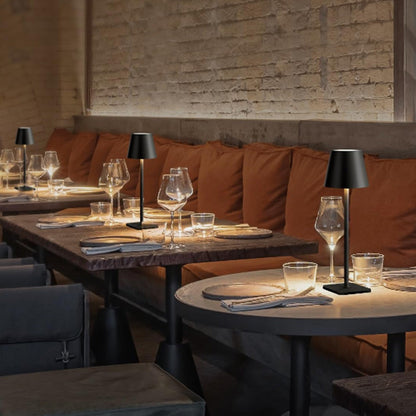 Cordless 3 Color Dimmable Table Lamp Rechargeable Modern LED Desk Lamp Black