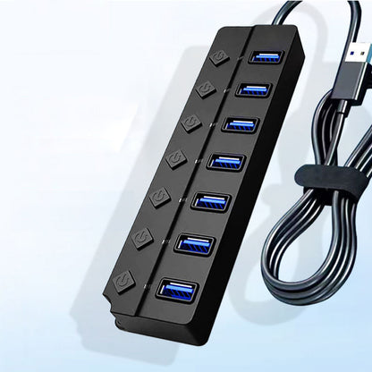 7 Port USB 3.0 Hub 5Gbps Splitter for PC Laptop Keyboard Mouse