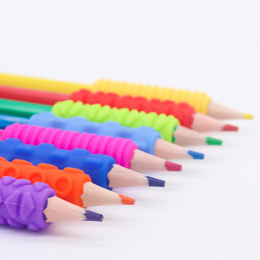 24 Pcs Silicone Textured Sensory Pencil Grip Fidget Toy