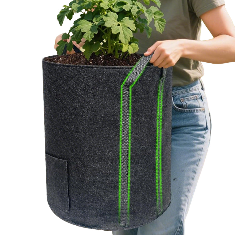 4Pcs 15 Gallon Potato Grow Bags with Dual Harvest Window Visible Window Non-Woven Planter Pot