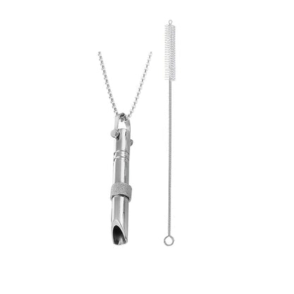 Mindful Breathing Necklace Calming Necklace Meditation Necklace with Cleaning Brush Silver
