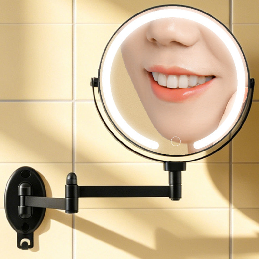 Extendable Wall Mounted LED Makeup Mirror with 7X Magnification