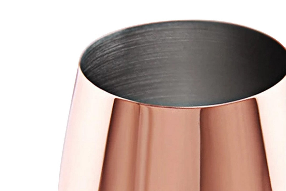 Stainless Steel Stemmed Wine Glasses Shatter Proof Unbreakable Wine Goblets-Rose Gold