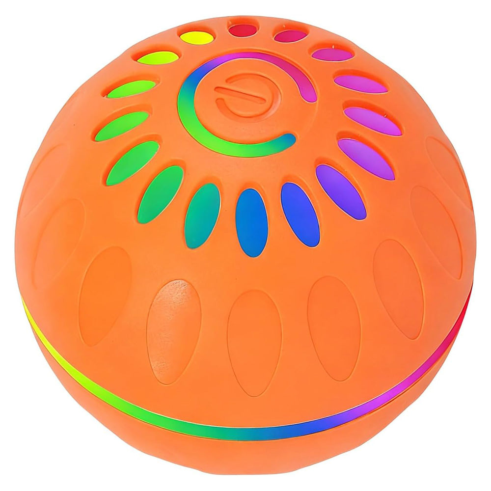 Interactive Dog Ball Toy Smart Moving Bouncing Dog Ball with LED Lights for Dogs Puppies-Orange