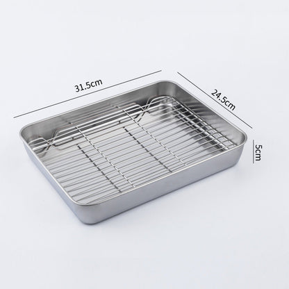 Stainless Steel Barbecue Sheet with Cooling Rack Baking Pan Cookie Sheet for Frige Storage