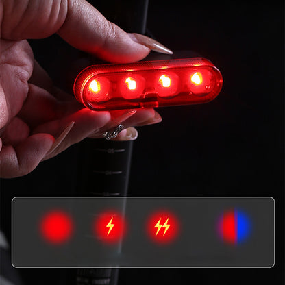 2Pcs Bike Tail Light 4 Modes Bike Rear Light Waterproof Bicycle Taillight-Red